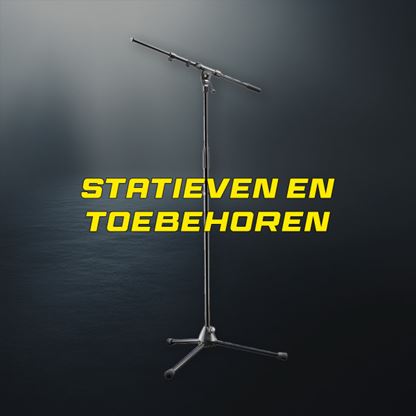 Diverse microfoon statieven en accessoires voor professioneel gebruik