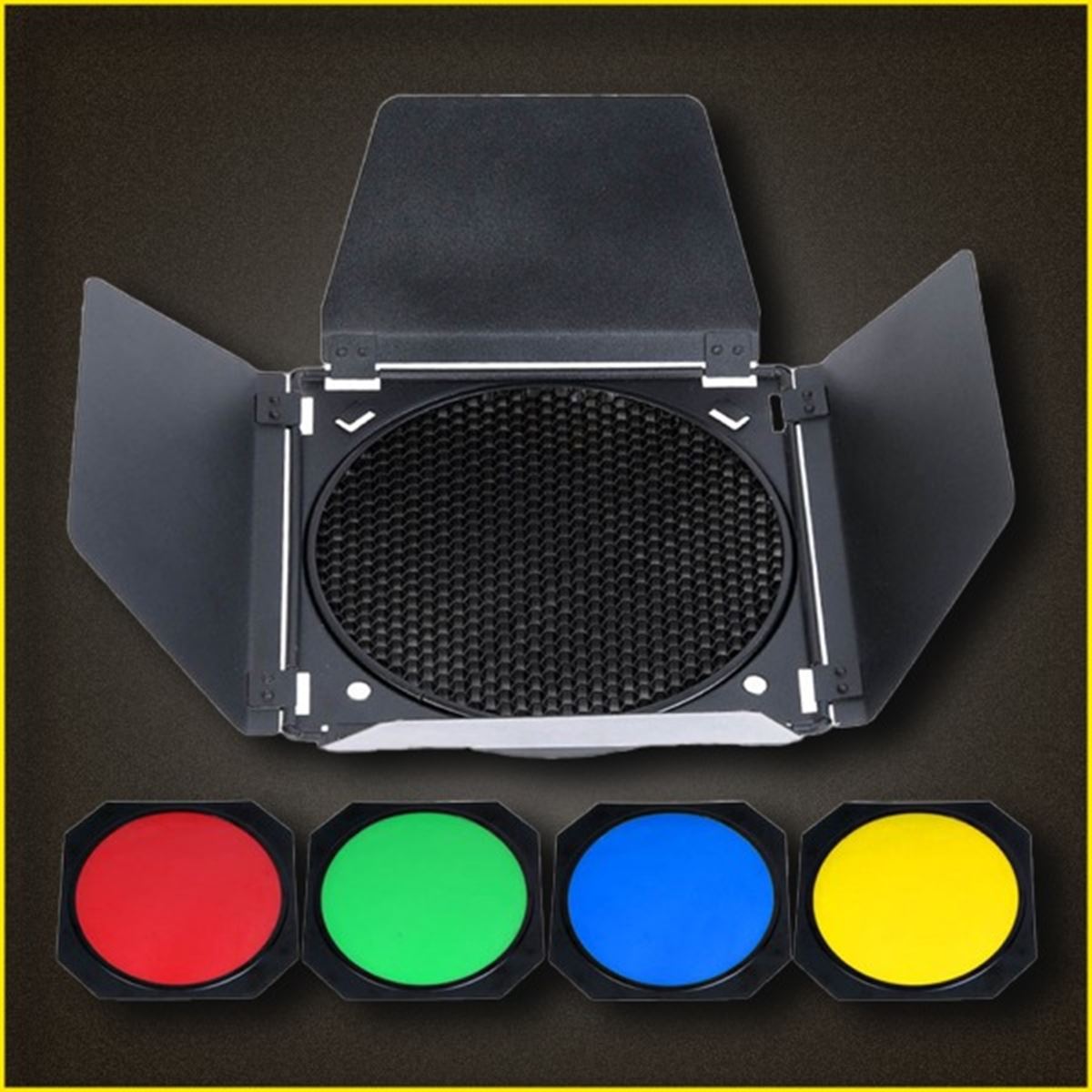 Metro Events Godox Barndoor met kleurfilters